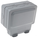 MK Electric Grey 2 Gang Plug Socket, 2 Poles, 13A, Type G - British, Outdoor Use