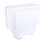 MK Electric White 2 Gang Plug Socket, 2 Poles, 13A, Type G - British, Outdoor Use