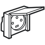 Legrand Grey 1 Gang Plug Socket, 20A, Type E - French, Outdoor Use