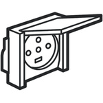 Legrand Grey 1 Gang Plug Socket, 20A, Type E - French, Outdoor Use
