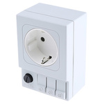 STEGO Light Grey 1 Gang Plug Socket, 6.3A, Type F - German Schuko, Indoor Use