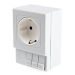 STEGO Light Grey 1 Gang Plug Socket, 16A, Type F - German Schuko, Indoor Use