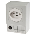 STEGO Light Grey 1 Gang Plug Socket, 6.3A, Indoor Use
