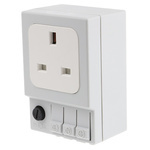 STEGO Light Grey 1 Gang Plug Socket, 6.3A, Type G - British, Indoor Use