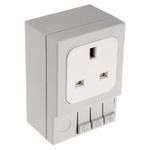 STEGO Light Grey 1 Gang Plug Socket, 13A, Type G - British, Indoor Use