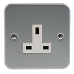 RS PRO Grey 1 Gang Plug Socket, 0 Poles, 13A, Type G - British, Indoor Use
