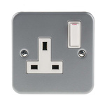 RS PRO Grey 1 Gang Plug Socket, 1 Pole, 13A, Type G - British, Indoor Use