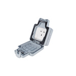 MK Electric Grey 1 Gang Plug Socket, 13A, Type G - British, Outdoor Use