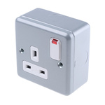 MK Electric Black 1 Gang Plug Socket, 13A, Type G - British
