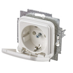 Busch Jaeger - ABB White 1 Gang Plug Socket, 16A, Type F - German Schuko