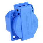 ABL Sursum Blue 1 Gang Plug Socket, 16A, Type F - German Schuko, Outdoor Use