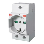 ABB Grey 1 Gang Plug Socket, 16A, Type L - Italian, Indoor Use