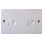 Electrak White 2 Gang Plug Socket, 2 Poles, 13A