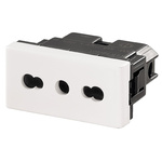 Weidmuller White 1 Gang Plug Socket, 2+E Poles, 16A, Type L - Italian, Outdoor Use