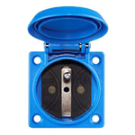 ABL Sursum Blue 1 Gang Plug Socket, 2 Poles, Type E - French, Outdoor Use