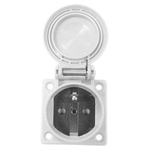 ABL Sursum Grey 1 Gang Plug Socket, 2 Poles, Outdoor Use