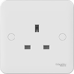 Schneider Electric White 1 Gang Plug Socket, 13A, Type G - British, Indoor Use