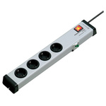 Type F - German Schuko 4 Gang Power Distribution Unit, 1.5m Cable, 16A, 250 V, RCD Protected