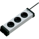 Type F - German Schuko 3 Gang Power Distribution Unit, 3m Cable, 16A, 250 V ac
