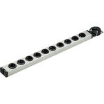 Type F - German Schuko 10 Gang Power Distribution Unit, 1.5m Cable, 16A, 250 V ac