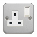 Contactum Grey 1 Gang Plug Socket, 2 Poles, 13A, Type G - British, Indoor Use