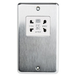 MK Electric Silver 1 Gang Shaver Socket, 4P Poles