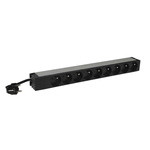 Type E - French 9 Gang Trailing Sockets & Power Distribution, 3m Cable, No, 16A
