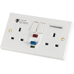 Timeguard 30A, BS Fixing, Active RCD Socket, Plastic, Surface Mount, Switched, 230 V ac, White