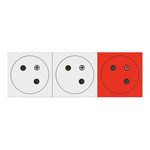 Legrand Red, White 3 Gang Plug Socket, 16A, Indoor Use