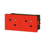 Legrand Red 2 Gang Plug Socket, 16A, Indoor Use