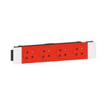 Legrand Red 4 Gang Plug Socket, 16A, Indoor Use