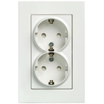 Siemens White 2 Gang Plug Socket, 16A, Indoor Use