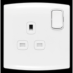 Contactum White 1 Gang Plug Socket, 2 Poles, 13A, Indoor Use