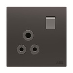 ABB Black 1 Gang Plug Socket, 2 Poles, 5A