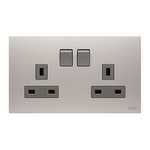 ABB 2 Gang Plug Socket, 2 Poles, 13A