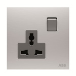 ABB Silver Electrical Socket, 2 Poles, 13A