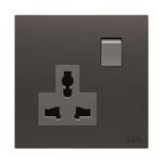 ABB Black 1 Gang Plug Socket, 1 Pole, 13A, BS, Indoor Use