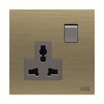 ABB Gold 1 Gang Plug Socket, 1 Pole, 13A, BS, Outdoor Use