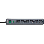 Type E - French 6 Gang Distribution Unit, 1.4m Cable, No, 16A, 230 V, No, Surge Protected