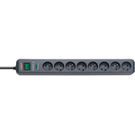 Type E - French 8 Gang Distribution Unit, 1.4m Cable, No, 16A, 230 V, No, Surge Protected