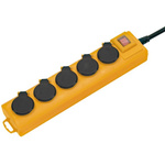 Type E - French 5 Gang Distribution Unit, 2m Cable, No, 16A, 230 V, No, Surge Protected