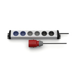 Type F - German Schuko 6 Gang Power Distribution Unit, 4.6m Cable, 16A, 230 V
