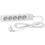 French 2P 5 Gang Trailing Socket, 3m Cable, 16A, 250 V