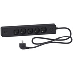 French 2P 5 Gang Trailing Socket, 1.5m Cable, 16A, 250 V