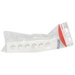 Type E - French 6 Gang Trailing Socket, 250 V ac, No
