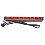 Type E - French 9 Gang Power Distribution Unit, 2.5m Cable, 16A, 230 V ac