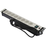 Type F - German Schuko 8 Gang Power Distribution Unit, 3m Cable, 16A, 230 V ac