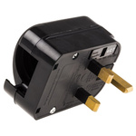 PowerConnections Europe to UK Mains Connector Converter, Rated At 10A