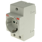 ABB Grey 1 Gang Plug Socket, 16A, Type L - Italian, Indoor Use