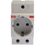 ABB Grey 1 Gang Plug Socket, 16A, Type F - German Schuko, Indoor Use